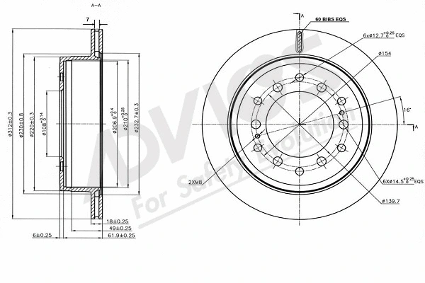 Disque de frein ADVICS-SEA A6R161
