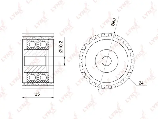 Poulie renvoi/transmission, courroie crantée LYNXAUTO PB-3034