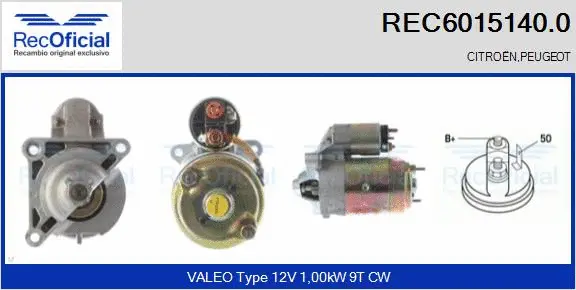 Démarreur RECOFICIAL REC6015140.0