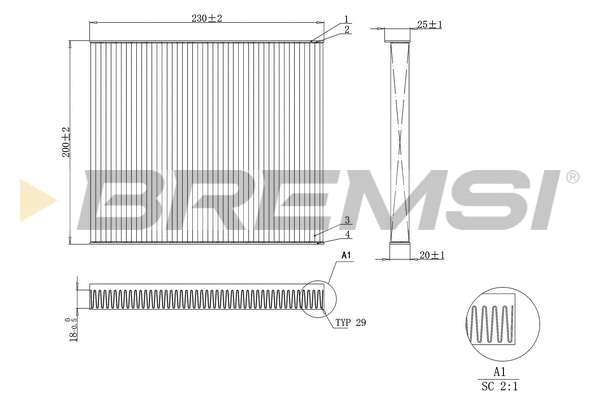 Filtre, air de l'habitacle BREMSI FC0079A