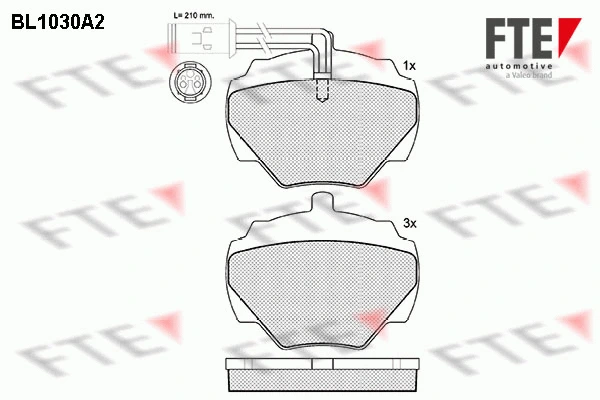 Kit de plaquettes de frein, frein à disque FTE 9010012