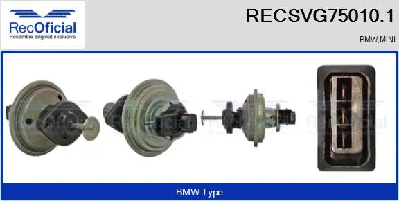 Vanne EGR RECOFICIAL RECSVG75010.1
