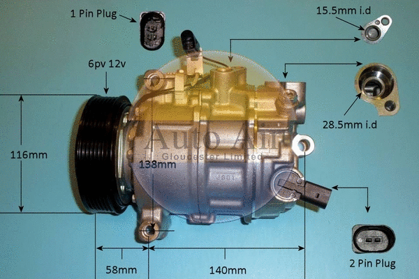Compresseur, climatisation AUTO AIR GLOUCESTER 14-1274P