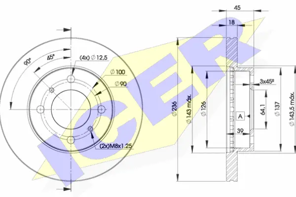 Disque de frein ICER 78BD9282-2