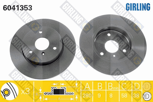 Disque de frein GIRLING 6041353