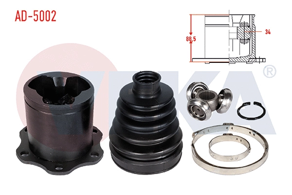 Jeu de joints, arbre de transmission VEKA AD-5002