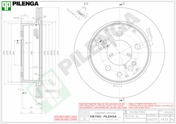 Disque de frein PILENGA V833
