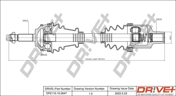 Arbre de transmission Dr!ve+ DP2110.10.0647