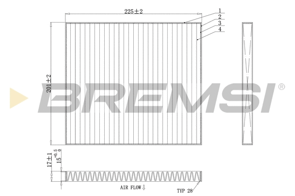 Filtre, air de l'habitacle BREMSI FC0447C