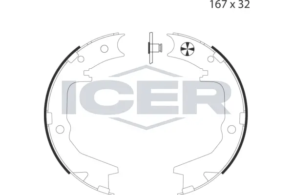 Jeu de mâchoires de frein, frein de stationnement ICER 79PB4034 C