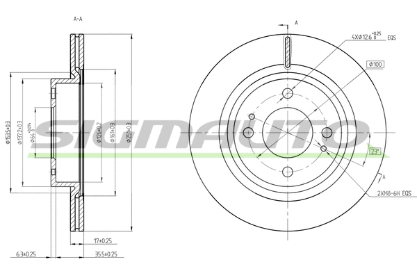 Disque de frein SIGMAUTO DBC467V