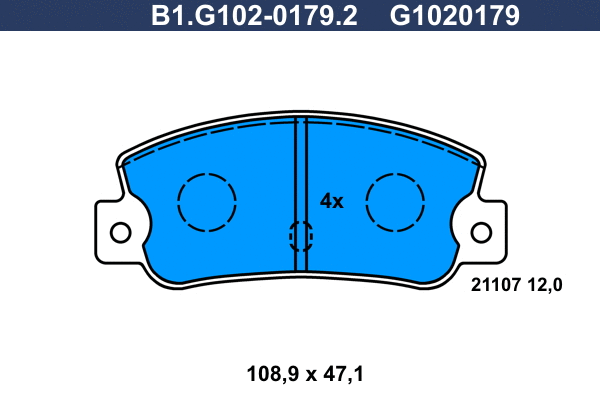Kit de plaquettes de frein, frein à disque GALFER B1.G102-0179.2