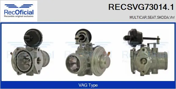 Vanne EGR RECOFICIAL RECSVG73014.1