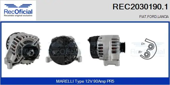 Alternateur RECOFICIAL REC2030190.1