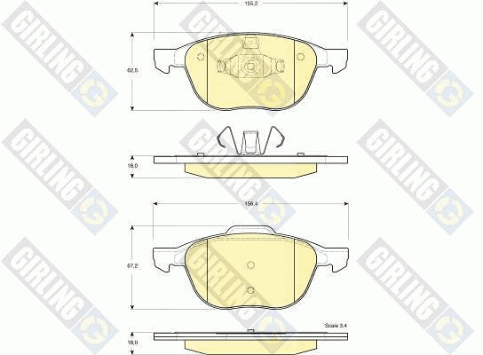 Kit de plaquettes de frein, frein à disque GIRLING 6115832