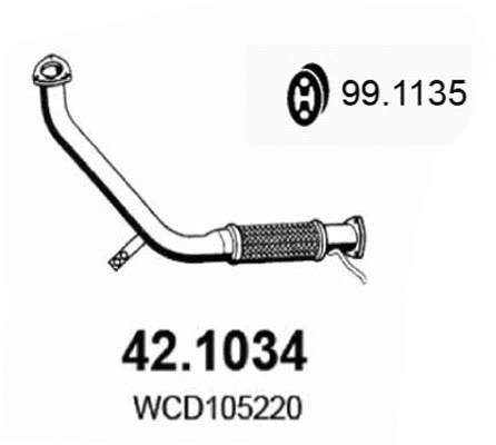 Tuyau d'échappement ASSO 42.1034