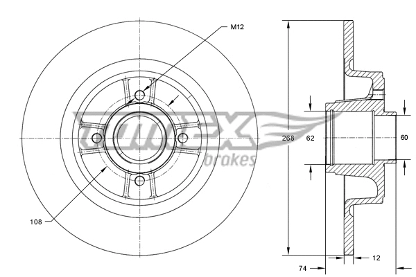 Disque de frein TOMEX Brakes TX 73-581