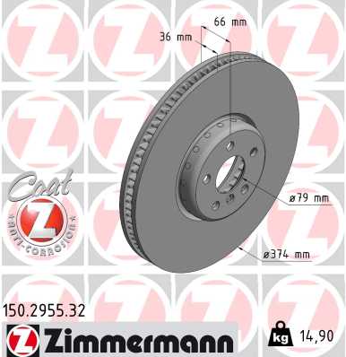 Disque de frein ZIMMERMANN 150.2955.32