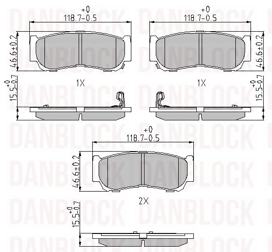 Kit de plaquettes de frein, frein à disque DANBLOCK DB 510687