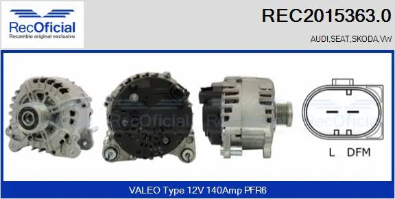 Alternateur RECOFICIAL REC2015363.0