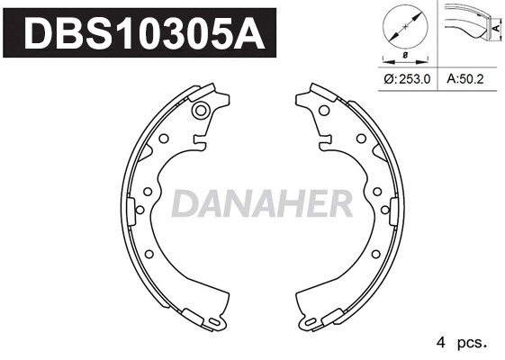 Jeu de mâchoires de frein DANAHER DBS10305A