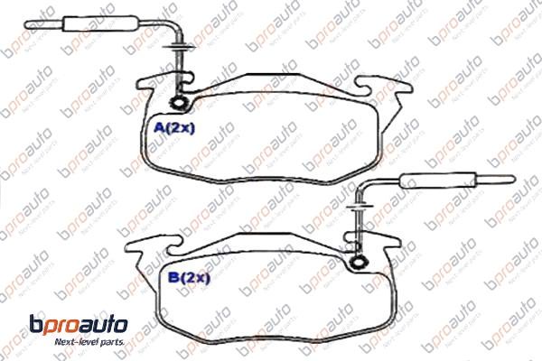 Kit de plaquettes de frein, frein à disque BPROAUTO 1BP30882AA
