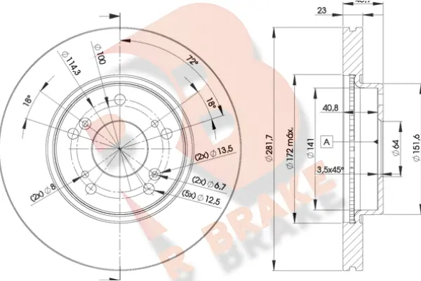 Disque de frein R BRAKE 78RBD21705