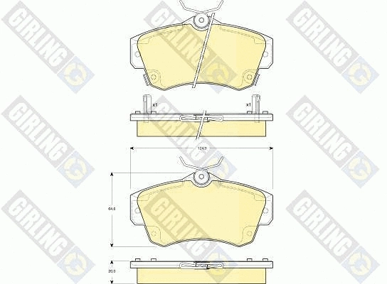 Kit de plaquettes de frein, frein à disque GIRLING 6141181