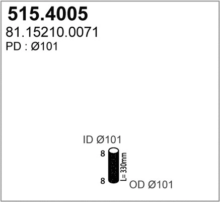 Tuyau flexible, échappement ASSO 515.4005