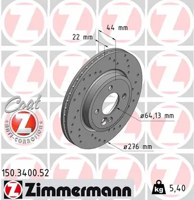 Disque de frein ZIMMERMANN 150.3400.52