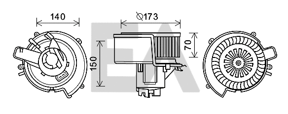 Moteur électrique, pulseur d'air habitacle EACLIMA 42A54019