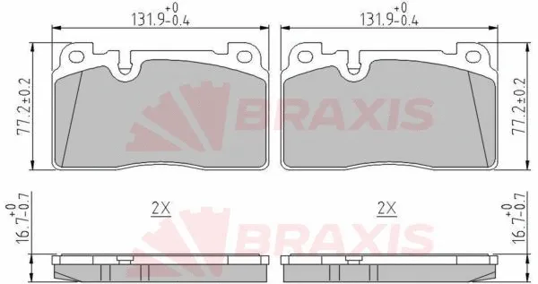 Kit de plaquettes de frein, frein à disque BRAXIS AA0639