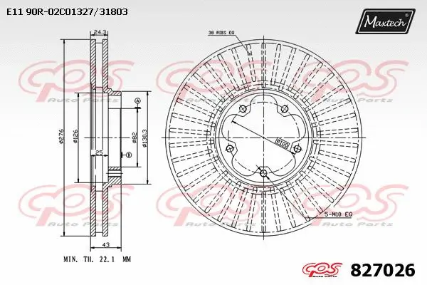 Disque de frein MAXTECH 827026