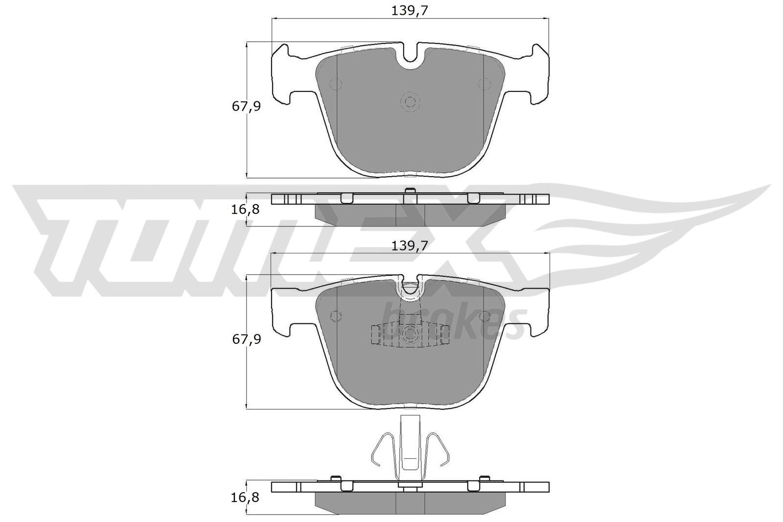 Kit de plaquettes de frein, frein à disque TOMEX Brakes TX 16-67