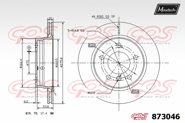 Disque de frein MAXTECH 873046