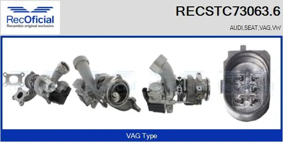Turbocompresseur, suralimentation RECOFICIAL RECSTC73063.6
