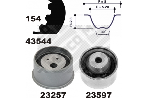 Kit de courroie crantée MAPCO 23544