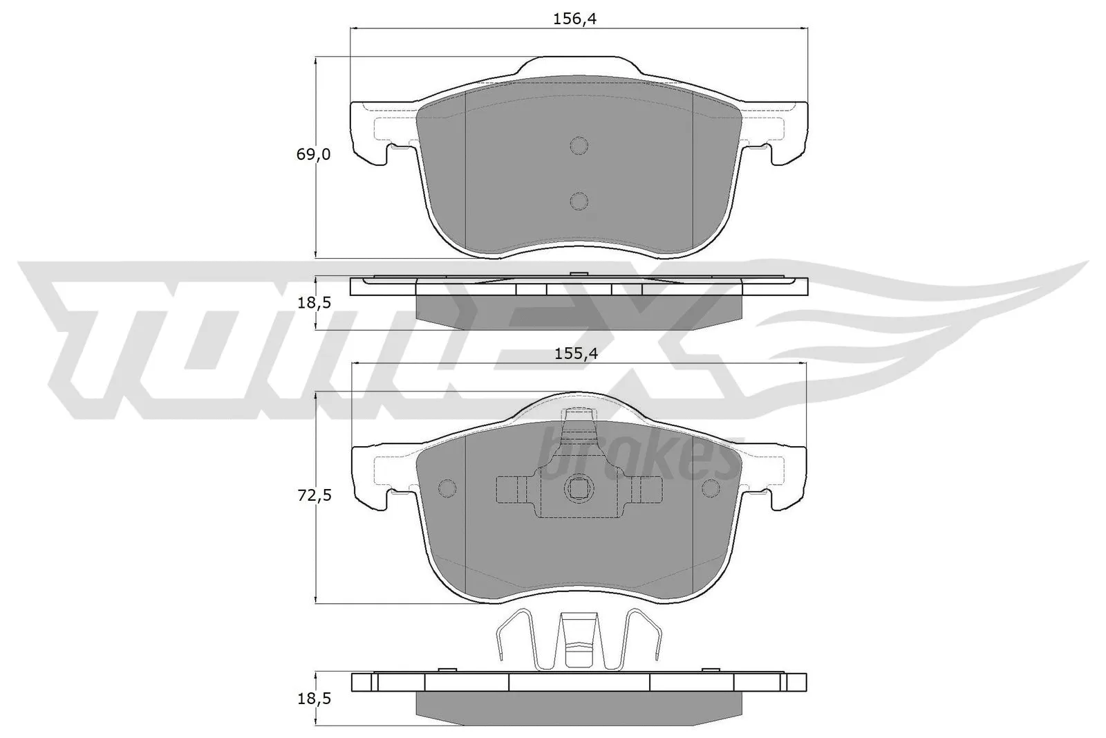 Kit de plaquettes de frein, frein à disque TOMEX Brakes TX 14-04
