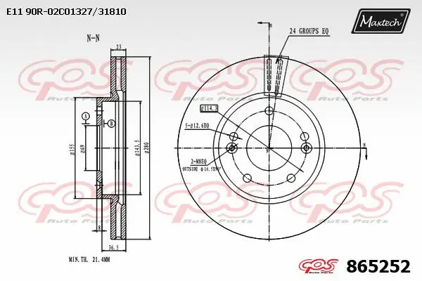 Disque de frein MAXTECH 865252