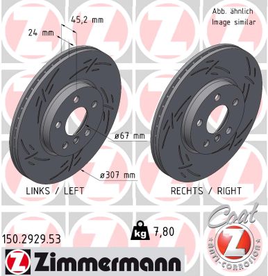 Disque de frein ZIMMERMANN 150.2929.53