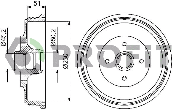 Tambour de frein PROFIT 5020-0091