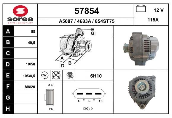 Alternateur EAI 57854