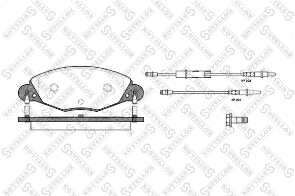Kit de plaquettes de frein, frein à disque STELLOX 838 004B-SX
