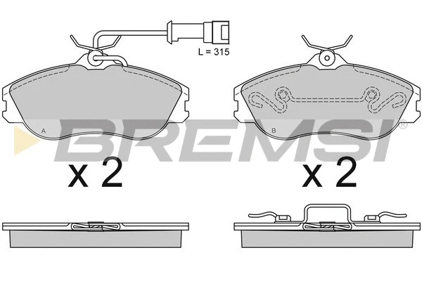 Kit de plaquettes de frein, frein à disque BREMSI BP2478