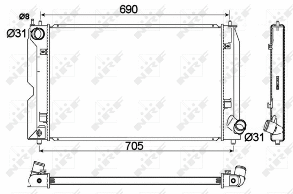 Radiateur, refroidissement du moteur NRF 53765