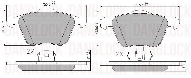 Kit de plaquettes de frein, frein à disque DANBLOCK DB 510413