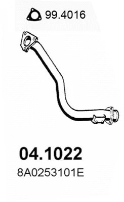 Tuyau d'échappement ASSO 04.1022