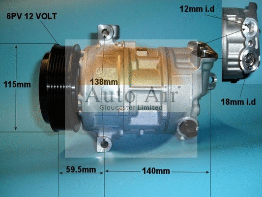 Compresseur, climatisation AUTO AIR GLOUCESTER 14-7496