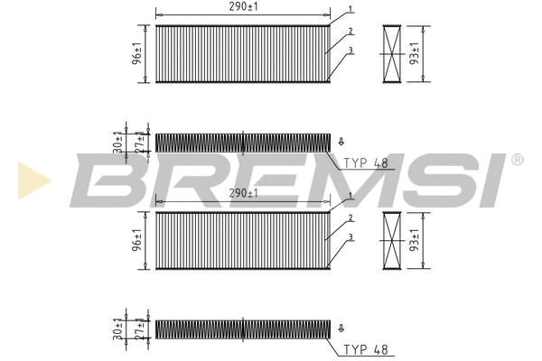Filtre, air de l'habitacle BREMSI FC0071