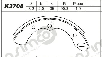Jeu de mâchoires de frein ASIMCO K3708